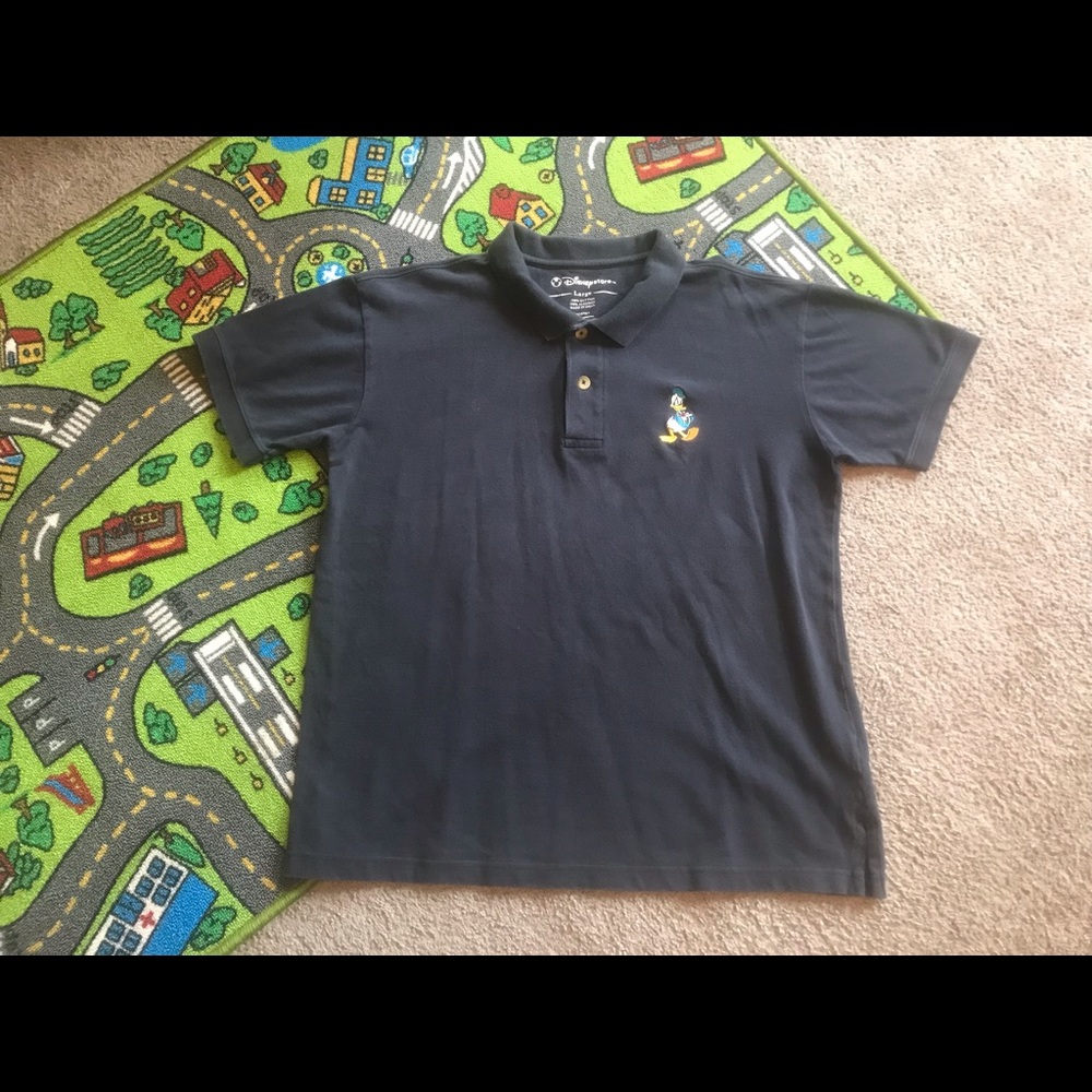 Vintage Donald Duck black golf polo men’s large